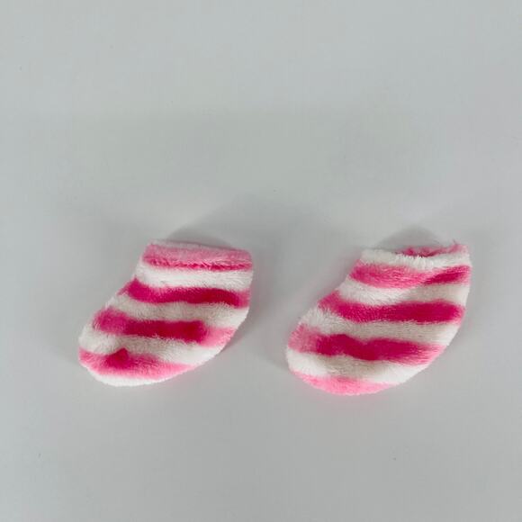 White And Pink Stripe Ankle Height Fluffy Socks for 18 Inch Dolls - GUC - Picture 10 of 12